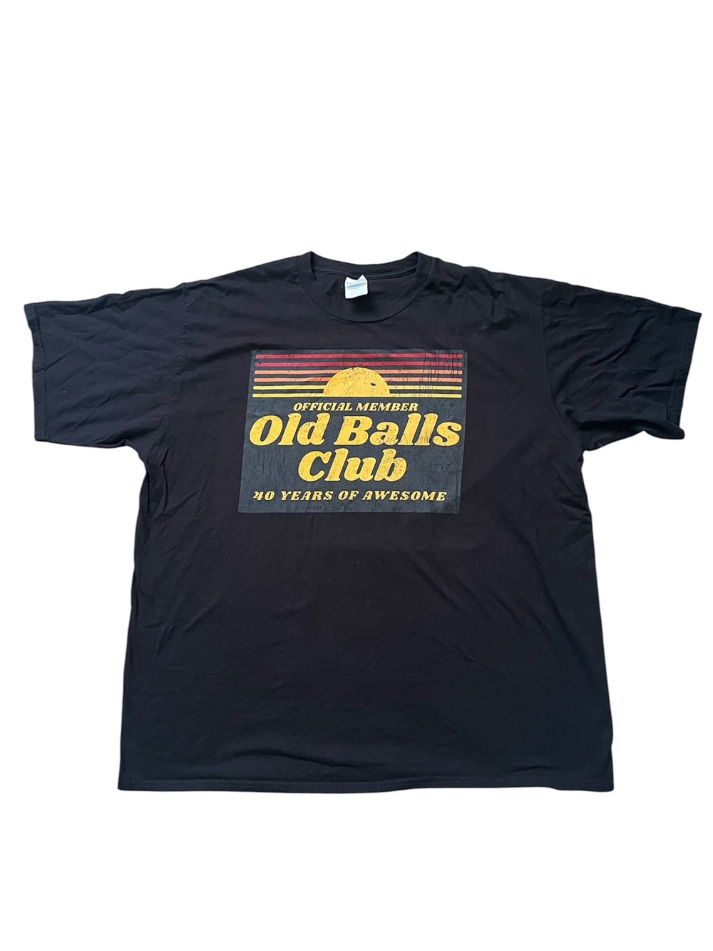 Funny Men’s T-Shirt, Old Balls Club 40 years Gag gift, 2XL